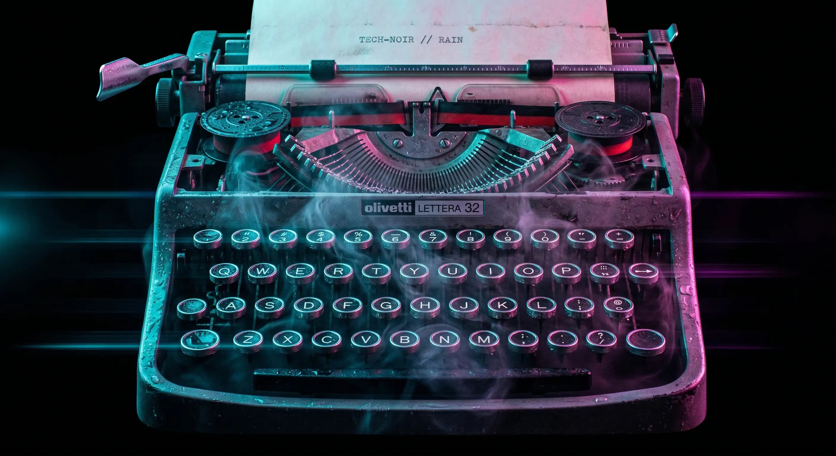 AI-generated cyber noir film still